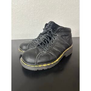 Dr. Martens 9763 Made In England Black Leather Chunky Work Boot Men 6 Grunge Y2K